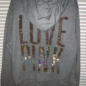 Victoria’s secret (pink) hooded zip up jacket